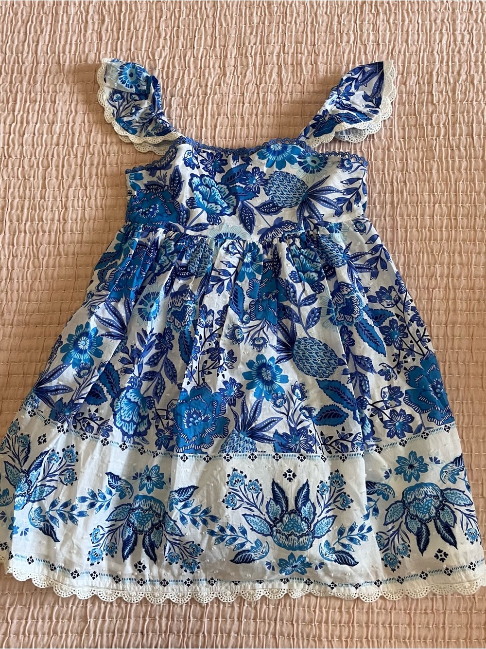 New Rachel Zoe Sundress Party Dress Girls Toddler  Blue Floral dress Size 5T